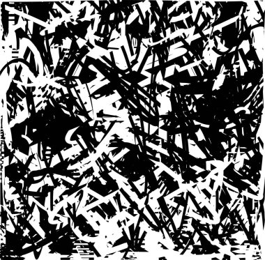 Çizik ve çiziklerle dolu siyah beyaz bir arka plan. Soyut vektör illüstrasyonu.