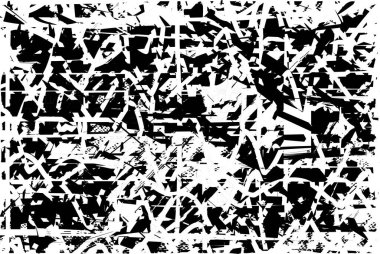 Çizik ve çiziklerle dolu siyah beyaz bir arka plan. Soyut vektör illüstrasyonu.