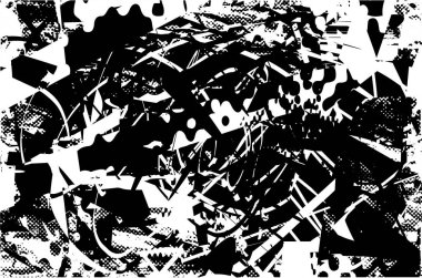 Çizik ve çiziklerle dolu siyah beyaz bir arka plan. Soyut vektör illüstrasyonu.