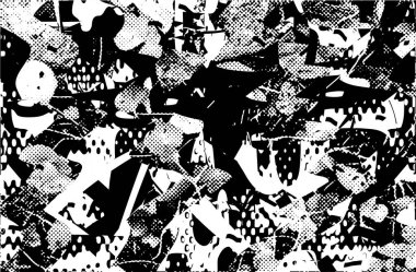 Çizik ve çiziklerle dolu siyah beyaz bir arka plan. Soyut vektör illüstrasyonu.