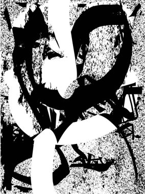 Çizik ve çiziklerle dolu siyah beyaz bir arka plan. Soyut vektör illüstrasyonu.