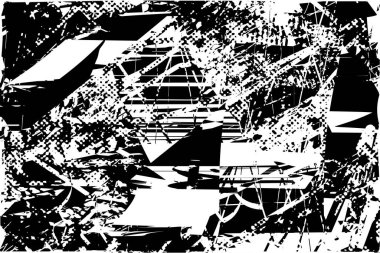 Çizik ve çiziklerle dolu siyah beyaz bir arka plan. Soyut vektör illüstrasyonu.