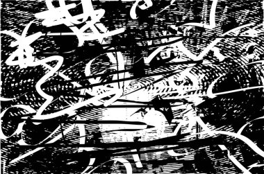 Çizik ve çiziklerle dolu siyah beyaz bir arka plan. Soyut vektör illüstrasyonu.