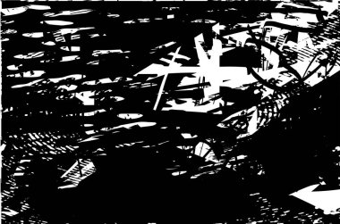 Çizik ve çiziklerle dolu siyah beyaz bir arka plan. Soyut vektör illüstrasyonu.