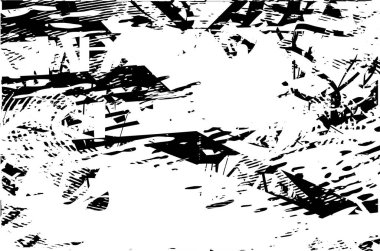 Çizik ve çiziklerle dolu siyah beyaz bir arka plan. Soyut vektör illüstrasyonu.