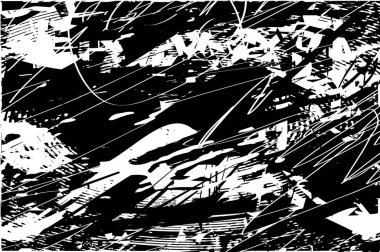 Çizik ve çiziklerle dolu siyah beyaz bir arka plan. Soyut vektör illüstrasyonu.