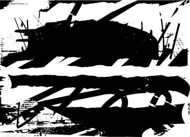 Çizik ve çiziklerle dolu siyah beyaz bir arka plan. Soyut vektör illüstrasyonu.