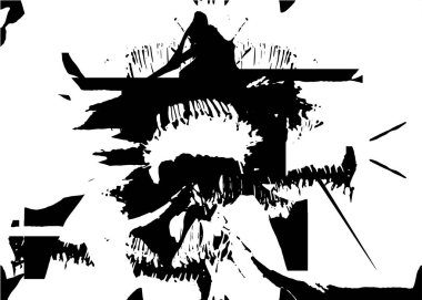 Çizik ve çiziklerle dolu siyah beyaz bir arka plan. Soyut vektör illüstrasyonu.