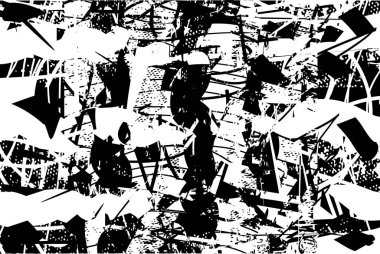 Çizik ve çiziklerle dolu siyah beyaz bir arka plan. Soyut vektör illüstrasyonu.