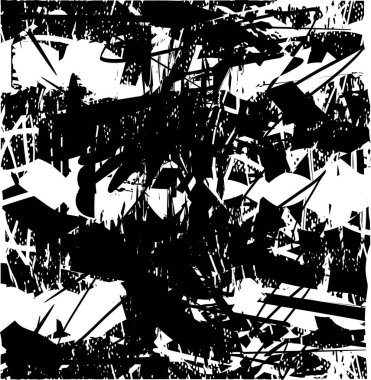 Çizik ve çiziklerle dolu siyah beyaz bir arka plan. Soyut vektör illüstrasyonu.