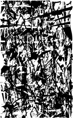 Çizik ve çiziklerle dolu siyah beyaz bir arka plan. Soyut vektör illüstrasyonu.