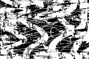 Çizik ve çiziklerle dolu siyah beyaz bir arka plan. Soyut vektör illüstrasyonu.