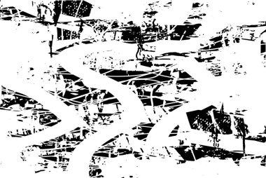 Çizik ve çiziklerle dolu siyah beyaz bir arka plan. Soyut vektör illüstrasyonu.