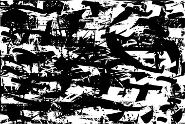 Çizik ve çiziklerle dolu siyah beyaz bir arka plan. Soyut vektör illüstrasyonu.