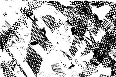 Çizik ve çiziklerle dolu siyah beyaz bir arka plan. Soyut vektör illüstrasyonu.