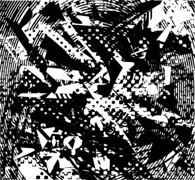 Çizik ve çiziklerle dolu siyah beyaz bir arka plan. Soyut vektör illüstrasyonu.