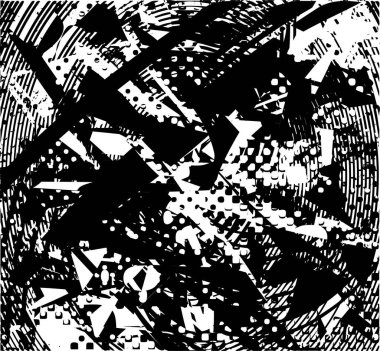 Çizik ve çiziklerle dolu siyah beyaz bir arka plan. Soyut vektör illüstrasyonu.