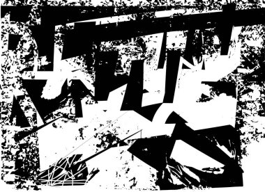 Çizik ve çiziklerle dolu siyah beyaz bir arka plan. Soyut vektör illüstrasyonu.