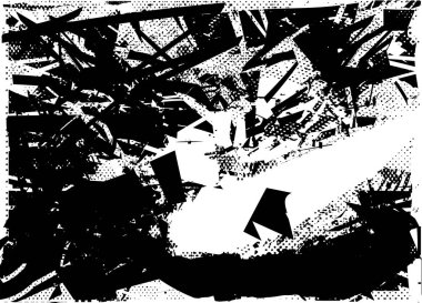 Çizik ve çiziklerle dolu siyah beyaz bir arka plan. Soyut vektör illüstrasyonu.