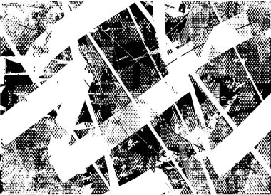 Çizik ve çiziklerle dolu siyah beyaz bir arka plan. Soyut vektör illüstrasyonu.