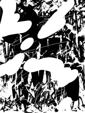 Çizik ve çiziklerle dolu siyah beyaz bir arka plan. Soyut vektör illüstrasyonu.