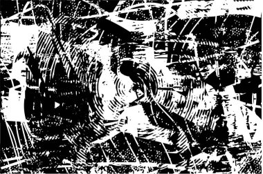 Çizik ve çiziklerle dolu siyah beyaz bir arka plan. Soyut vektör illüstrasyonu.