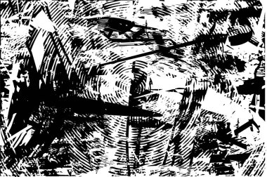 Çizik ve çiziklerle dolu siyah beyaz bir arka plan. Soyut vektör illüstrasyonu.