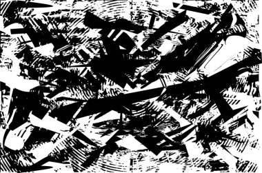 Çizik ve çiziklerle dolu siyah beyaz bir arka plan. Soyut vektör illüstrasyonu.