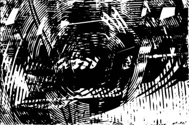 Çizik ve çiziklerle dolu siyah beyaz bir arka plan. Soyut vektör illüstrasyonu.