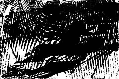 Çizik ve çiziklerle dolu siyah beyaz bir arka plan. Soyut vektör illüstrasyonu.