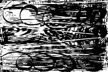 Çizik ve çiziklerle dolu siyah beyaz bir arka plan. Soyut vektör illüstrasyonu.