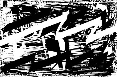 Çizik ve çiziklerle dolu siyah beyaz bir arka plan. Soyut vektör illüstrasyonu.