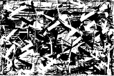 Çizik ve çiziklerle dolu siyah beyaz bir arka plan. Soyut vektör illüstrasyonu.