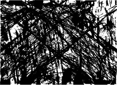 Çizik ve çiziklerle dolu siyah beyaz bir arka plan. Soyut vektör illüstrasyonu.