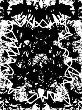 Çizik ve çiziklerle dolu siyah beyaz bir arka plan. Soyut vektör illüstrasyonu.