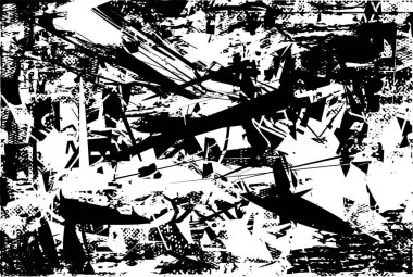 Çizik ve çiziklerle dolu siyah beyaz bir arka plan. Soyut vektör illüstrasyonu.