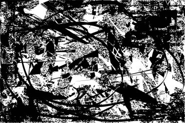 Çizik ve çiziklerle dolu siyah beyaz bir arka plan. Soyut vektör illüstrasyonu.