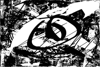 Çizik ve çiziklerle dolu siyah beyaz bir arka plan. Soyut vektör illüstrasyonu.