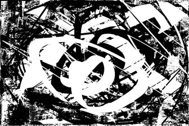 Çizik ve çiziklerle dolu siyah beyaz bir arka plan. Soyut vektör illüstrasyonu.