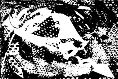 Çizik ve çiziklerle dolu siyah beyaz bir arka plan. Soyut vektör illüstrasyonu.