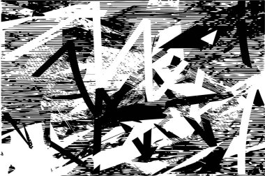 Çizik ve çiziklerle dolu siyah beyaz bir arka plan. Soyut vektör illüstrasyonu.