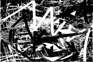 Çizik ve çiziklerle dolu siyah beyaz bir arka plan. Soyut vektör illüstrasyonu.