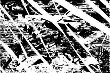 Çizik ve çiziklerle dolu siyah beyaz bir arka plan. Soyut vektör illüstrasyonu.