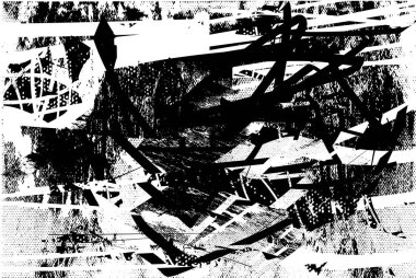 Çizik ve çiziklerle dolu siyah beyaz bir arka plan. Soyut vektör illüstrasyonu.