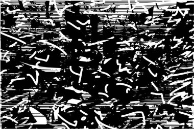 Çizik ve çiziklerle dolu siyah beyaz bir arka plan. Soyut vektör illüstrasyonu.