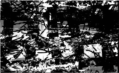 Çizik ve çiziklerle dolu siyah beyaz bir arka plan. Soyut vektör illüstrasyonu.