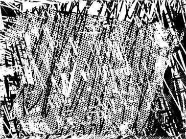 Çizik ve çiziklerle dolu siyah beyaz bir arka plan. Soyut vektör illüstrasyonu.