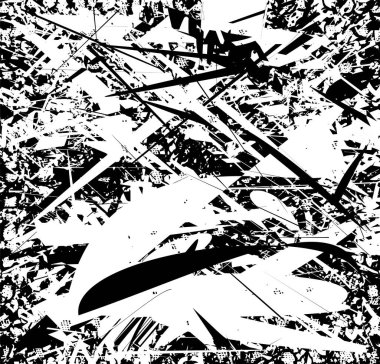 Çizik ve çiziklerle dolu siyah beyaz bir arka plan. Soyut vektör illüstrasyonu.