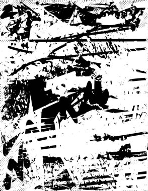 Çizik ve çiziklerle dolu siyah beyaz bir arka plan. Soyut vektör illüstrasyonu.