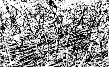 Çizik ve çiziklerle dolu siyah beyaz bir arka plan. Soyut vektör illüstrasyonu.